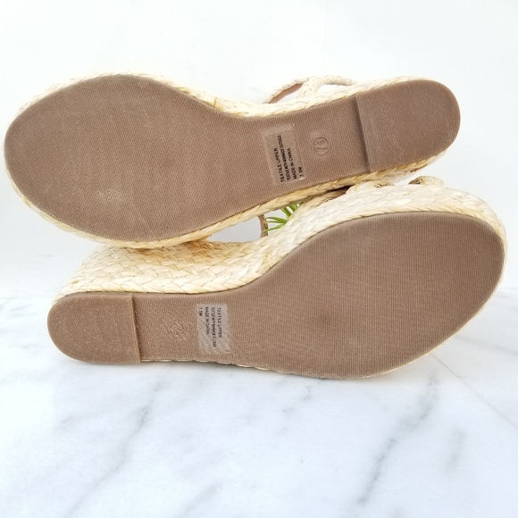 SOLD!! SOLD!! Sandal Straw Braid Jute Wedge Heel - Picture 8 of 8
